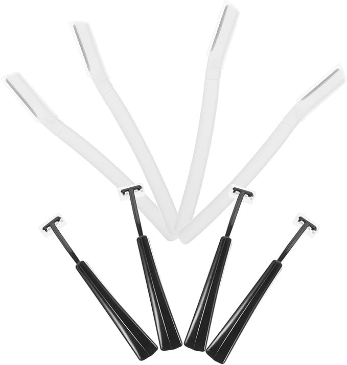 VILLCASE 4 Sets Eyebrow Razor for Women, Portable T-Shaped Eyebrow Trimmer with Replaceable Blades, Multipurpose Dermaplane Facial Hair Shaver for Precise Brow Shaping and Makeup Touch-up