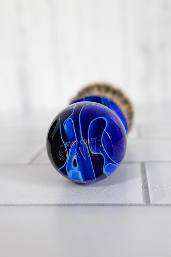 West Coast Shaving Marble Collection Shaving Brush, Admiral Blue, 26mm