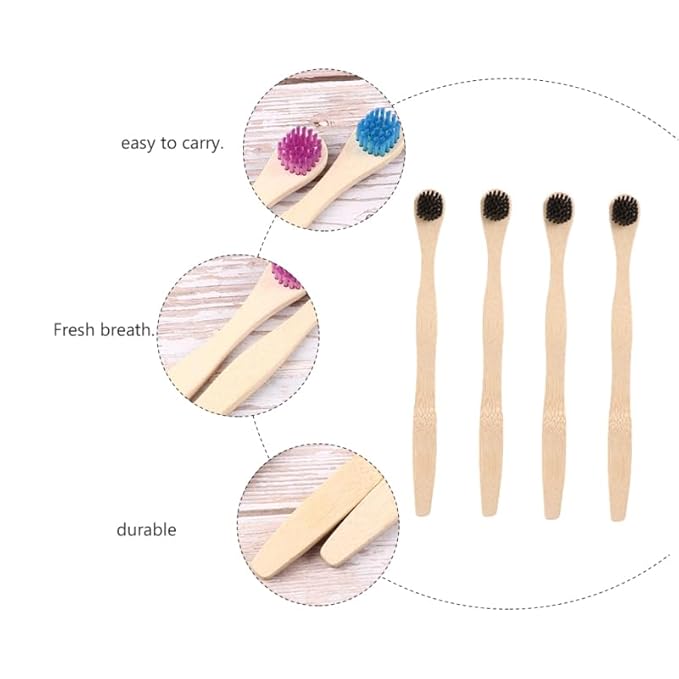 HEALLILY Tongue Cleaner 4Pcs Set Tongue Scraper and Cleaning Brush Oral Tools for Fresh Breath and Effective Bad Breath Removal Lightweight Portable 7.44In Length