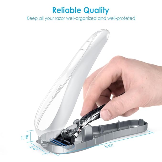Razor Case Compatible with Gillette Proglide Fusion Men's Razor, Manual Razor Travel Protector Case with Carrying Bag - Gray
