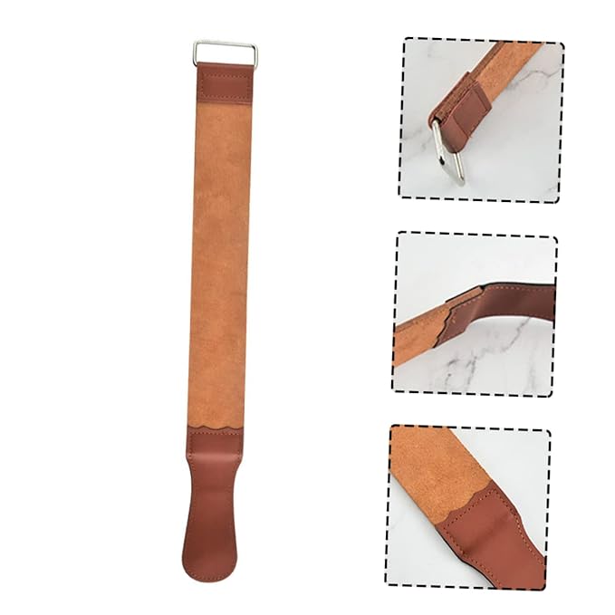 PartyKindom Beard Straight Razor Sharpening Cloth Hair Removal Strop Dual-sided Clipper Sharpener