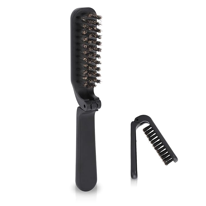 Foldable Beard Brush, Soft Bristles Beard Styling Comb Men Mustache Grooming Brush Portable Hair Styling Tool for Women and Men, Household Outdoor Travel
