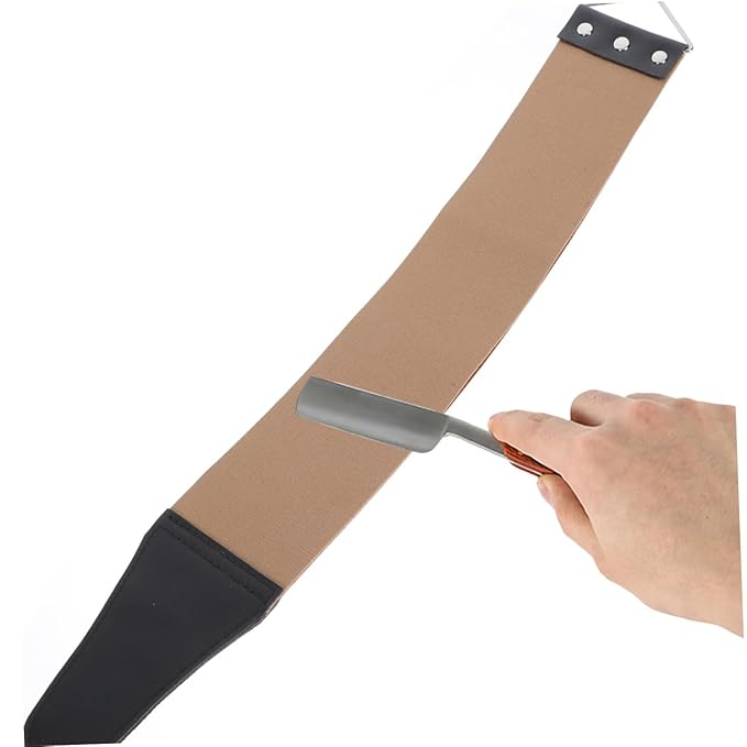 NOLITOY 2pcs Manual Razor Strop Tool for Barber Shop Use Double-sided Leather Shaving Strop for Straight Razors Canvas Sharpening Straps for Maintenance