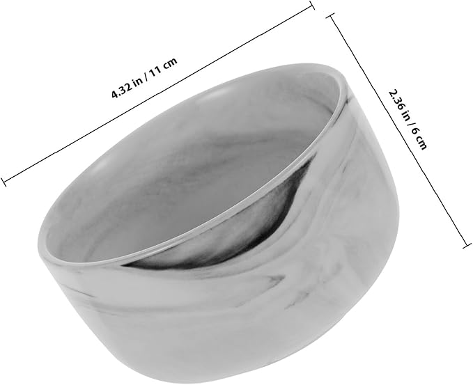 TEHAUX Marble Pattern Shaving Soap Bowl Deep Porcelain Shave Bowl Small Decorative Container for Men’s Wet Shaving and Beard Care