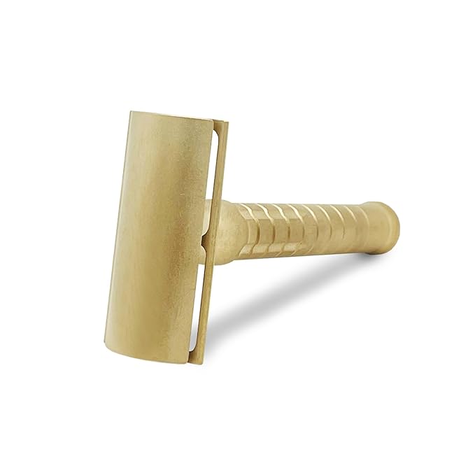 The Goodfellas’ Smile Bayonetta CNC‑Machined 100 % Brass Double‑Edge Safety Razor – Precision Comfort Shave Design, Sand‑Blasted Satin Finish, Crafted in Italy