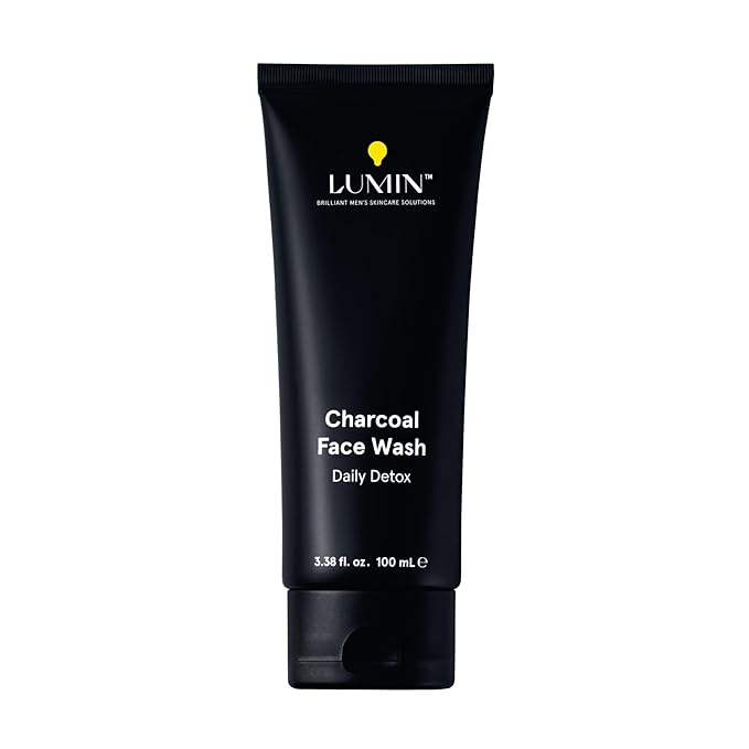 Lumin Charcoal Face Wash for Men – Daily Detox Cleanser, Hydrating Face Wash, Gently Removes Dirt & Oil, Unclogs Pores, Exfoliates, Refreshing Skincare for All Skin Types, 3.4oz