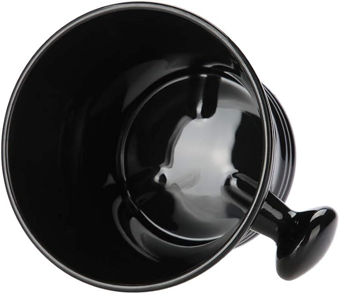 HURRISE Shaving Soap Bowl, Shave Mug For Shave Cream Foam Shaving Cream, Plastic Shaving Soap Bowls for With Handle(Black)
