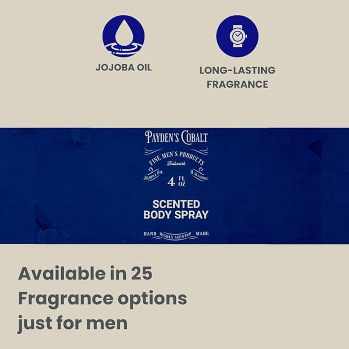Payden's Cobalt Frosted Cypress For Men Scented Body Spray, 4 Oz