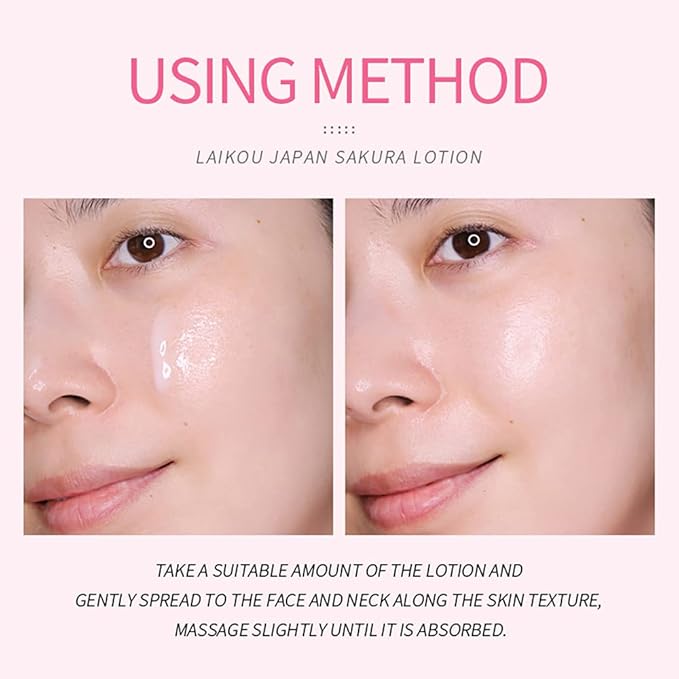 Sakura Face Lotion Moisturizing Essence for Shrink Pores Skin Daily Care, Toner Lotion Hydrating Repair Face Cream Vitamin C Serum Improve Skin Nourishing Facial Cream Softener Skincare