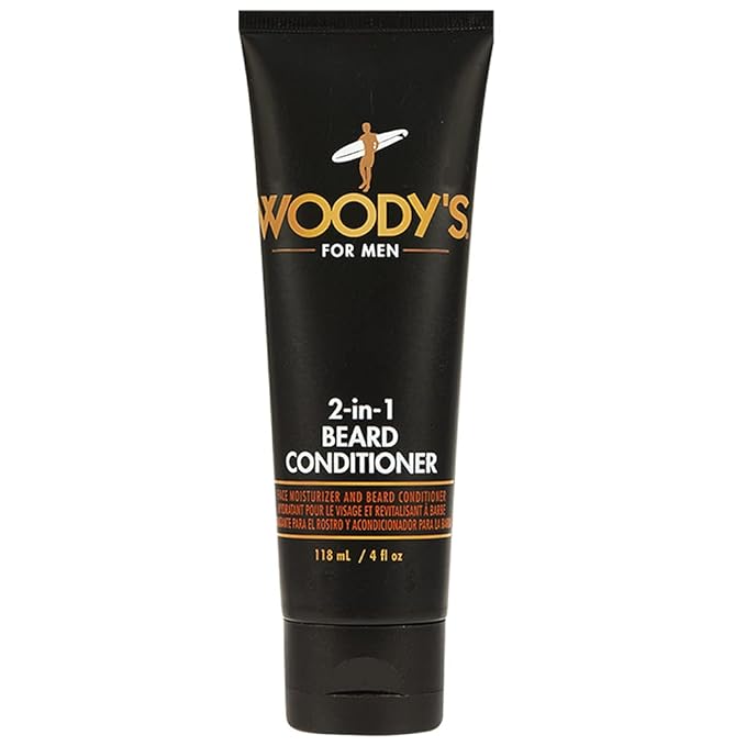 Woody's 2-in-1 Beard Conditioner for Men – Beard Softener for Men, Moisturizes & Conditions Dry Flaky Beards with Botanicals, 4fl oz