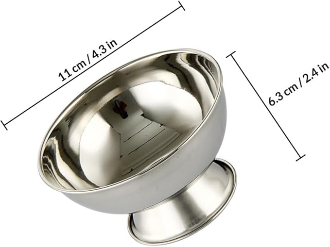 PRETYZOOM Reusable Stainless Steel Shaving Mug with Footed Shave Bowl 11cm Large Shaving Soap Bowl for Men Household Supplies