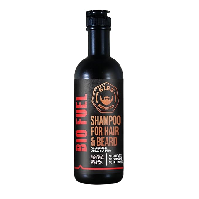 GIBS Bio Fuel Shampoo for Hair & Beard, Moisturizing & Nourishing, 12 fl oz