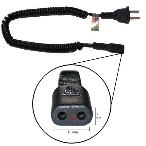 Replacement Shaver Cord, Coiled (for Specified Models ONLY) models: 4417LC, 6955XL, 6948XL, 6947XL 6945XL 6940LC 6900LC 6617X 6618X 6863XL 6614X 6853XL 6856XL 6424LC 6843XL 6613X