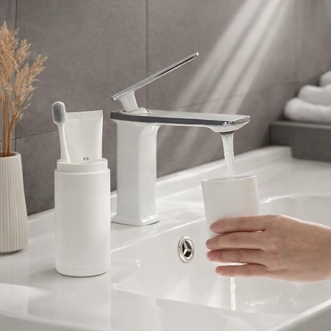 Portable Travel Toothbrush Case with Air Vent, Lightweight Toothbrush Storage Holder, Hygienic Protective Container, White