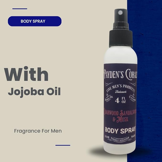 Payden's Cobalt Cedarwood Sandalwood & Musk For Men Scented Body Spray, 4 Oz