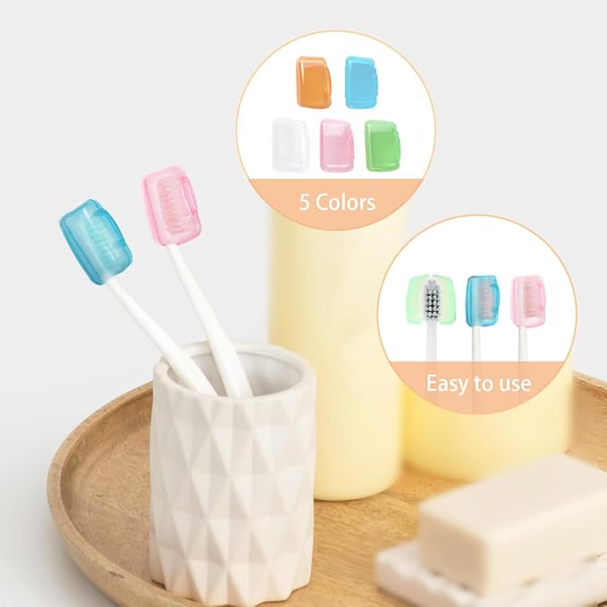 10 Pieces Portable Toothbrush Containers Travel Toothbrush Cap Cover Tooth Brush CapsConvenient for Travel, Home, Office and Hotel Use