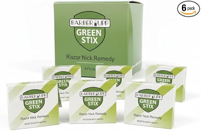 Styptic Sticks for Razor Nicks - 6 Pack (120 Green Stix) Stops Bleeding Shaving Accessories for Men & Women | Disposable, Sanitary, & Fragrance-Free | Ideal for Barbers, Salons, Travel or Personal