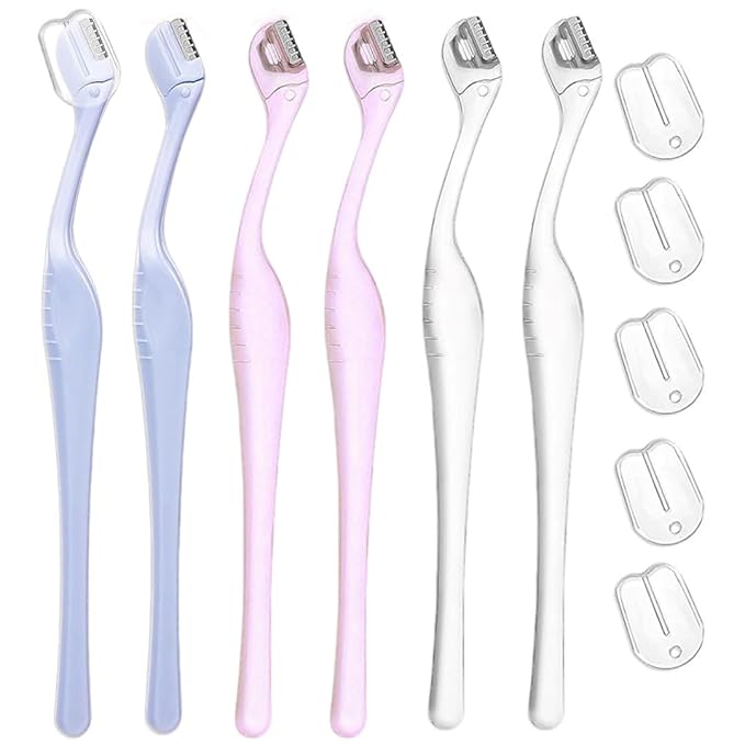 6Pcs Eyebrow Razor Mini Trimmer Portable Mini Eyebrow Razor Trimmer Face Razors Eyebrow Shaver For Facial Hair Lip with Safety Cap for Facial Hair Lip, Makeup Face Care Tools