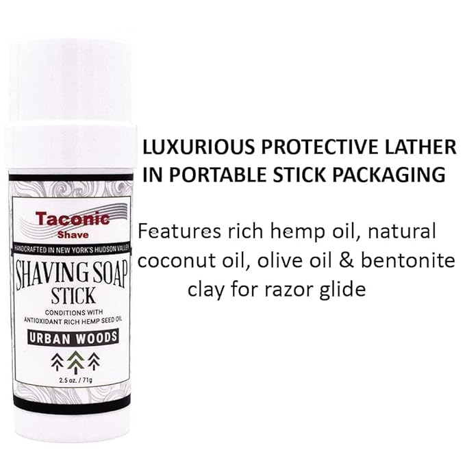 Taconic Shave Shaving Soap Stick with Antioxident Rich Seed Oils for a smooth shave (Urban Woods)