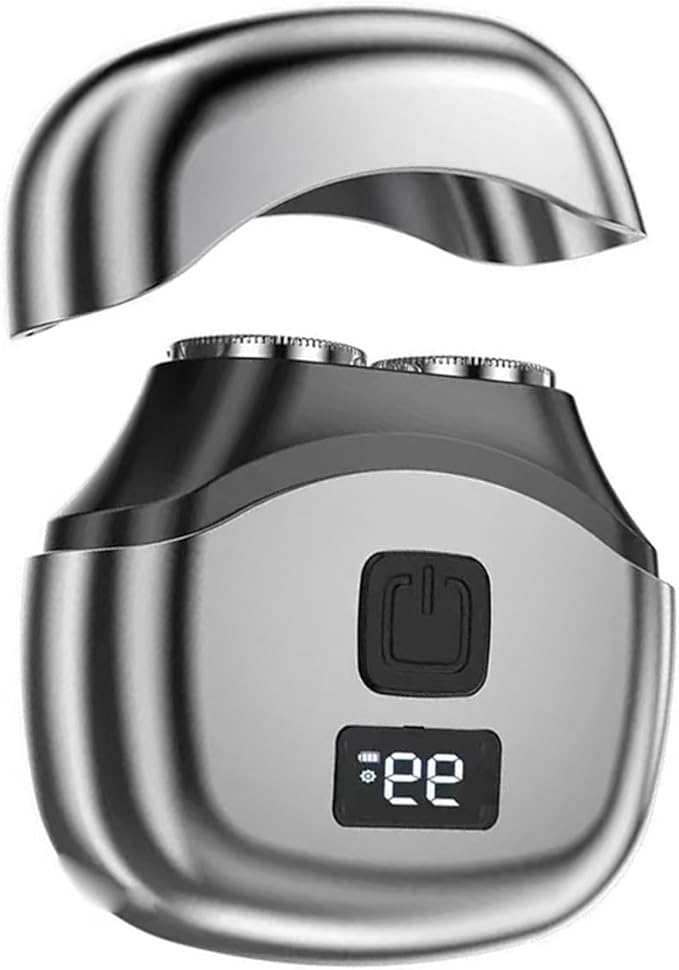 Portable Electric Razor for Men, Mini Shaver with LED Battery Indicator, Double Track Foil, Detachable Washable Cutter, Type-C Rechargeable, Cordless Razor
