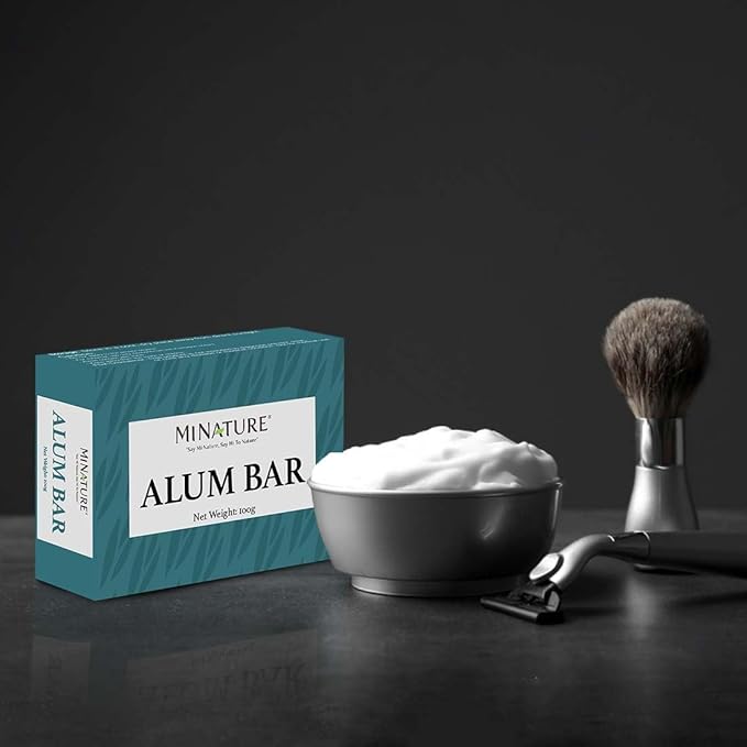 Mi Nature Pure Alum Bar 2 pack (100g*2) |Natural Phitkari Block |Potassium Alum Stone |Shaving Bar |Skin Astringent |Water Clarifier |Odor Control