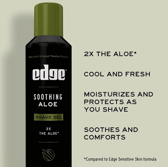 Soothing Aloe Shave Gel Men Shave Gel by Edge, 7 Ounce (3 Pack)