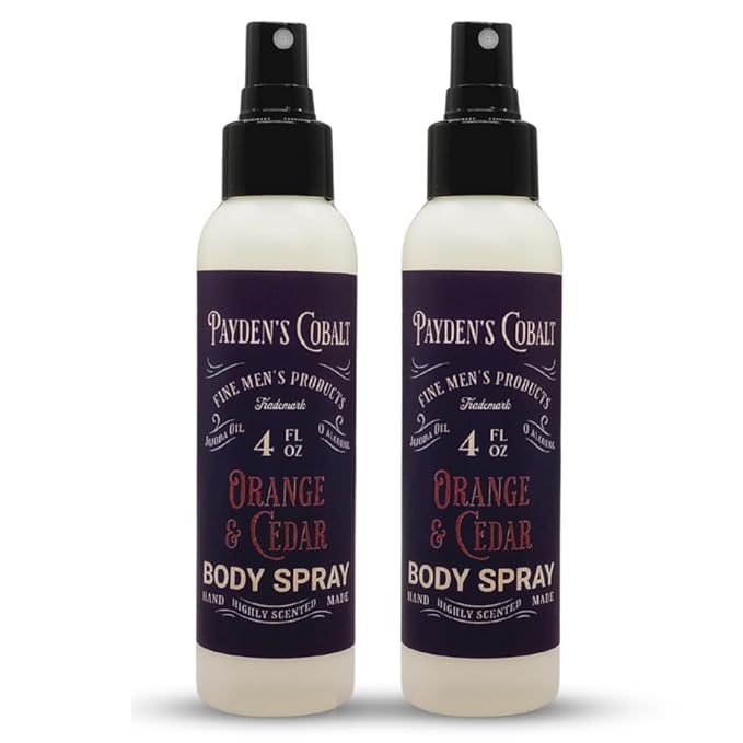 Payden's Cobalt Orange & Cedar For Men Scented Body Spray, 4 Oz (2 Pack)