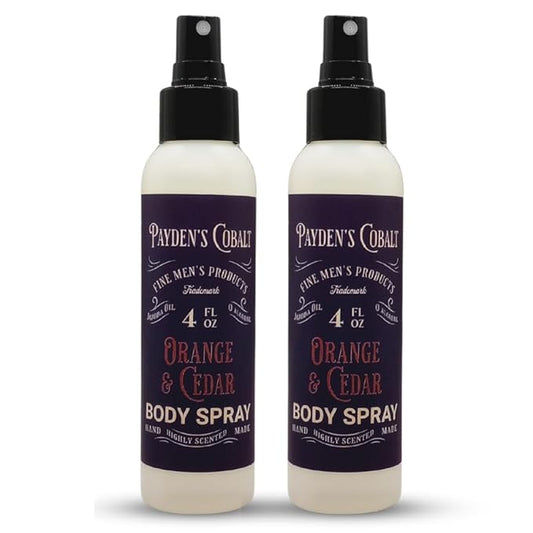 Payden's Cobalt Orange & Cedar For Men Scented Body Spray, 4 Oz (2 Pack)