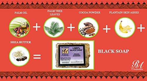 RA COSMETICS 100% Natural Black Soap with Lavender 5oz