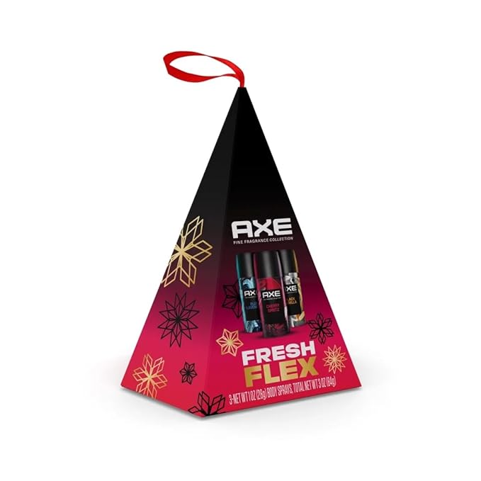 AXE Fresh Flex Body Spray Stocking Stuffer Gift Set Compact Deodorant Sprays, 1 oz 3 Count