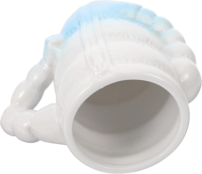 TOYANDONA Ceramic Shaving Soap Bowl with Lid Blue Men’s Household Shave Cup Reusable Foaming Mug for Wet Shaving Accessories