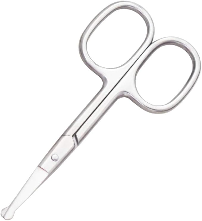 Eyebrow and Nose Hair Scissors, 3.7” Stainless Steel Professional Facial Nose Hair Trimmer Scissors for Women and Lace Wigs 2 Pieces