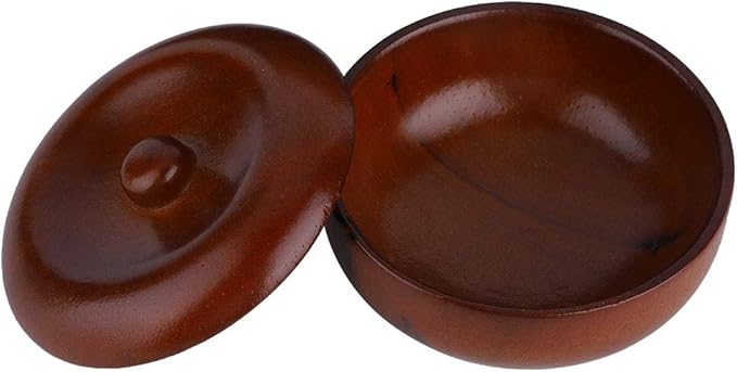 Buachois Wooden Shaving Soap Bowl with Lid, Durable Portable Traditional Wet Shaving Bowl for Cream and Soap, Easy to Clean, Travel Size
