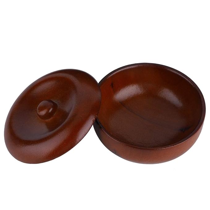 Dioche Wooden Shaving Bowl with Lid, Rubber Wood Shaving Soap Cream Bowl, Prevents Soap from Slipping, Easy to Lather, Bathroom Accessories, Space saving