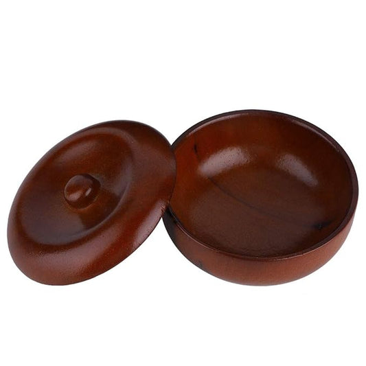 Dioche Wooden Shaving Bowl with Lid, Rubber Wood Shaving Soap Cream Bowl, Prevents Soap from Slipping, Easy to Lather, Bathroom Accessories, Space saving