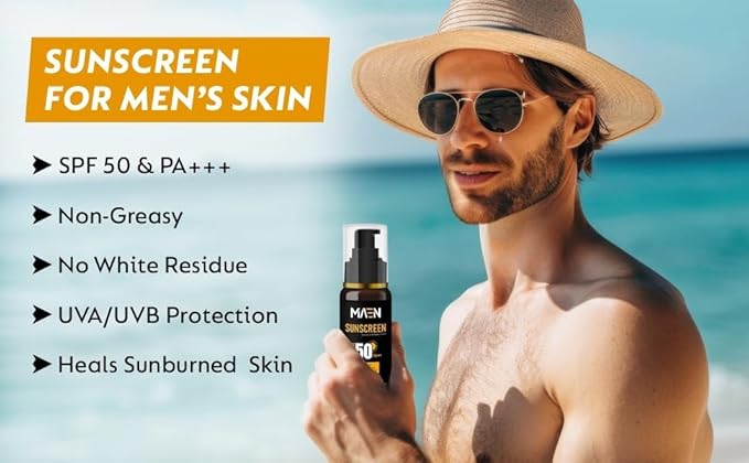 M-EAEN, Sunscreen For Men | Sunscreen Spf 50 Pa+++ With Mulethi Extract | For Dry & Oily Skin | 50ml
