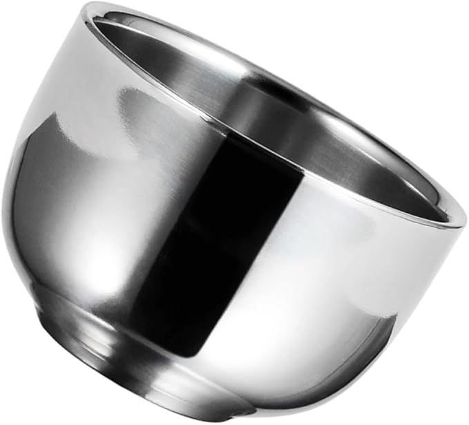 2pcs Travel-friendly Shaving Soap Bowl Men's Stainless Steel Shaving Mug Foaming Function