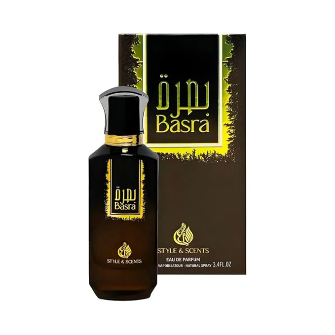 STYLE & SCENTS BASRA Eau de Parfum for Men 100ml – Bold Oud Perfume with Cambodian Oud, Nutmeg, Geranium & Vanilla – Long-Lasting 18–24h – Made in UAE (MDO011)