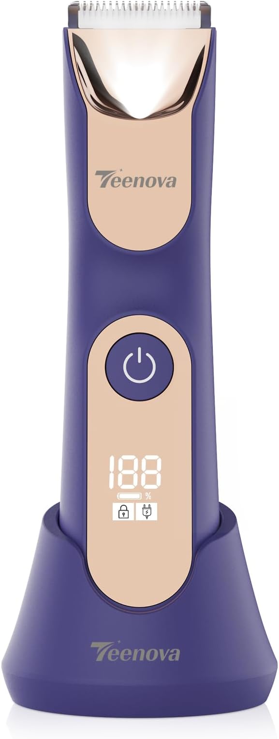 Electric Body Hair Trimmer - 3 in 1 Pubic Trimmer for Men, Purple