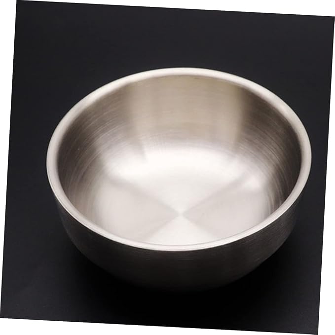 2pcs Stainless Steel Shaving Brush and Soap Bowl Set for Men's Wet Shaving and Lightweight Grooming Tools for Home Travel Use