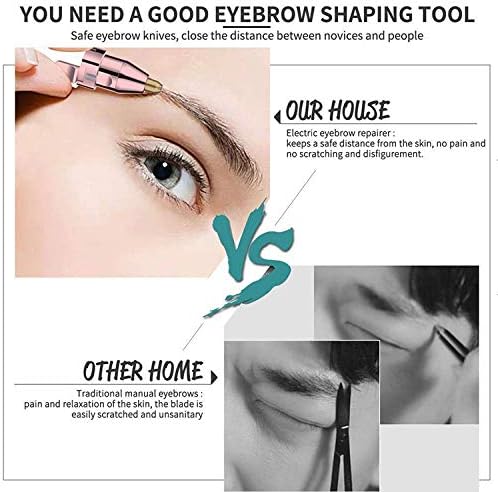 Facial Hair Remover for Women: 2 in 1 Rechargeable Nose Hair & Eyebrow Trimmer, Face Shaver with Built-in LED Light for Removing Chin, and Cheek Trimming - with Built-in LED Light