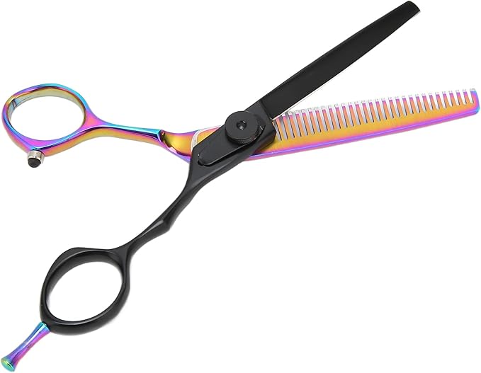 Barber Scissors Stainless Steel Hair Cutting Shears, Lightweight Ergonomic Beard and Mustache Trimming Scissors with Sharp Blades for Barbershop and Home Use (Thinning Scissor)