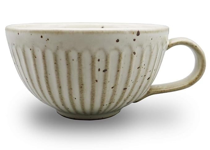 Ceramic Retro Shaving Bowl, Wide Mouth, Large Capacity Shaving Mug, Easier To Lather (Off-white)
