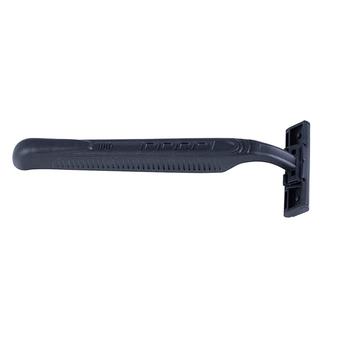 Jet Black Eco-Friendly Disposable Razors, 50 Pieces, Shaving Razors, Premium Quality Dual Blades, Compostable Wheat Straw Handle, Individual Sterilized Packaging