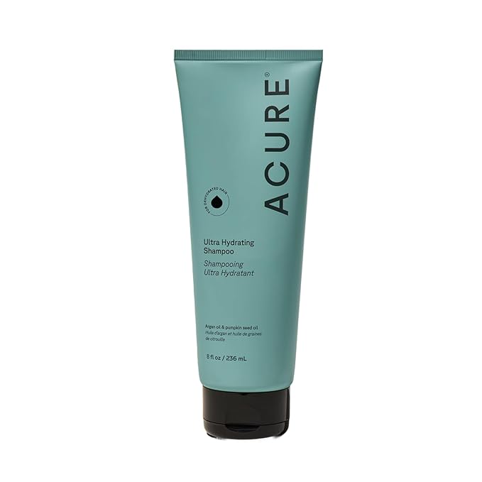 Acure Ultra Hydrating Shampoo - Moisturizing Shampoo for Women & Men, Moisturize and Soften Fine, Dry, Damaged, Color Treated Hair & Scalp w/ Argan Oil, Vegan, Paraben Free, Sulfate Free - 8 fl oz