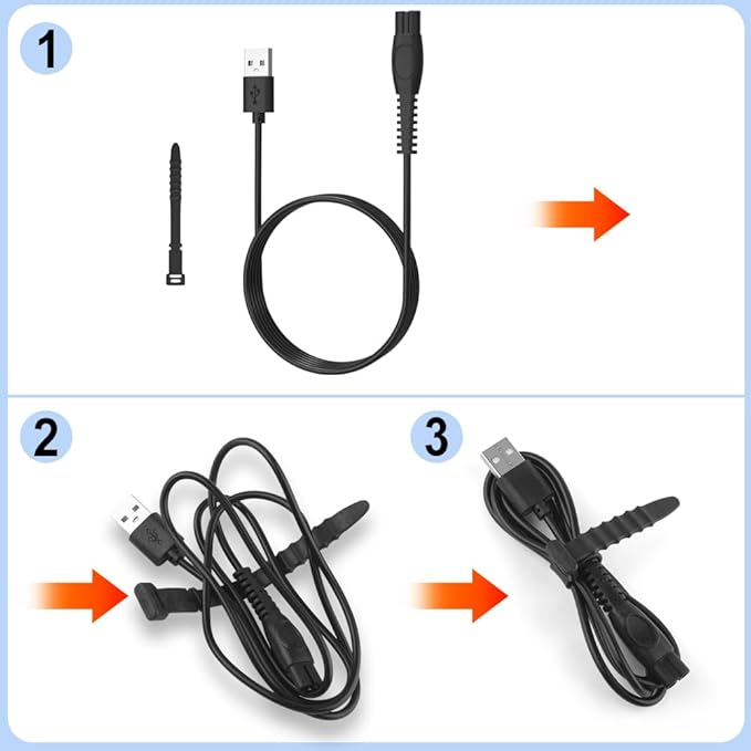 GOLDFOX 5V USB Charger Cord Compatible with Philips Norelco One Blade 360 Shaver QP2724 QP2834 QP4530 MG7910 MG9525 MG9510 MG5910 S7887 QP1924 X5006 Electric Trimmer Shaver Replacement Charging Cable