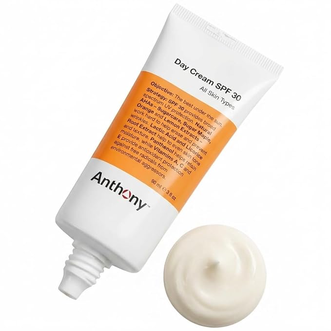 Anthony Day Cream SPF 30 Men’s Face Moisturizer with Sunscreen – Anti-aging Face Lotion and Broad-Spectrum Sunblock – Lightweight, Non-Comedogenic Formula for All Skin Types – 3 Fl Oz