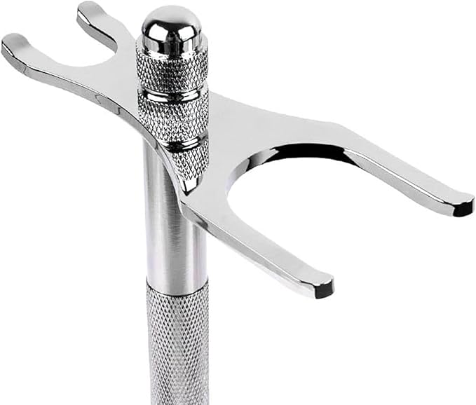 Safety Razor and Brush Stand Holder with Synthetic Hair Shaving Brush with Solid Wood Handle Prolong The Life of Your Shaving Brush