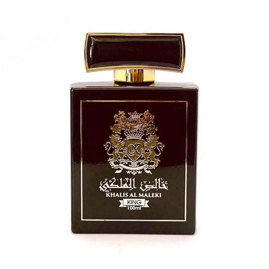 Khalis Al Maleki King Eau de Parfum 3.4 oz - Unisex Perfume with Grapefruit Sea Notes Mandarin Woods Oak Moss and Ambergris loved for its long lasting trail and compliment catching aroma