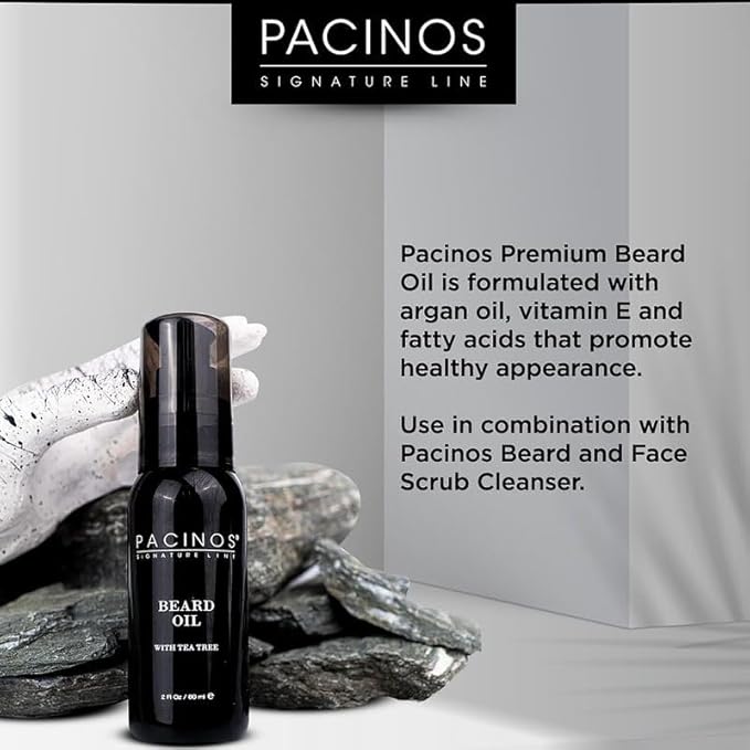 Pacinos Beard Oil - Hair Growth Moisturizing Oil with Natural Ingredients - 2 oz